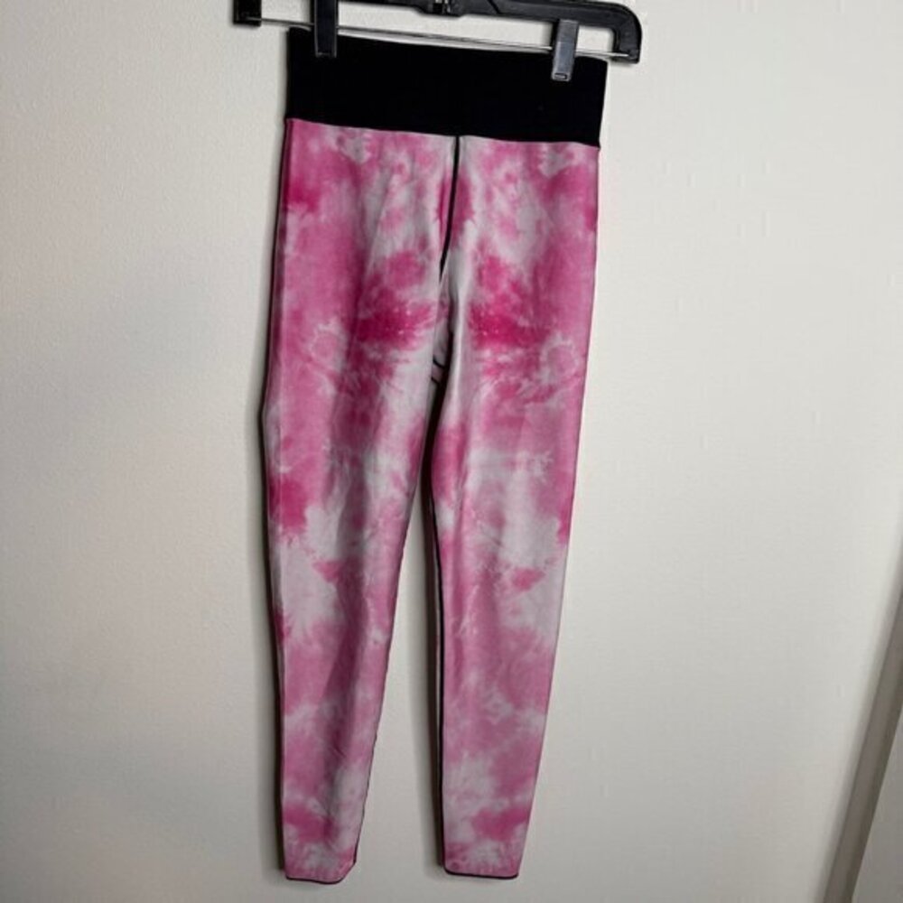 Ultracor Women's Small Tie Dye Leggings Pink White High Waisted Athletic Workout